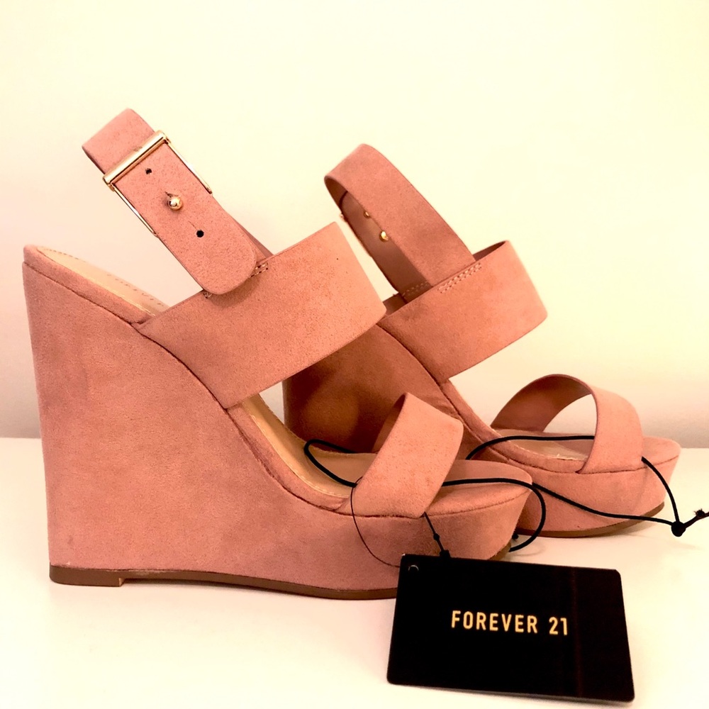 Blush Suede Wedges